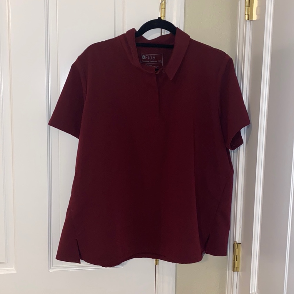 Burgundy collared top